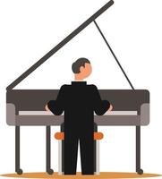 Vector Image Of A Man Playing Piano