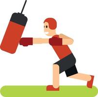 Vector Clip Art Of A Man Training Boxing