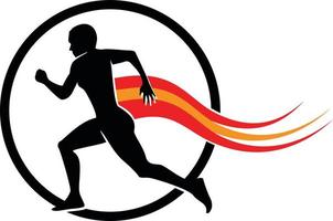 Vector Image Of A Runner With Flames In The Background