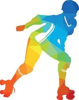 Colored Silhouette Of A Roller Skater vector