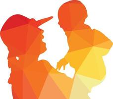 Silhouette Of A Mother With A Child vector