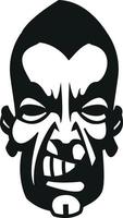 Black And White Vector Illustration Of A Man With Angry Face