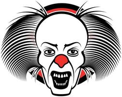 ilustración de un payaso con de miedo cara vector