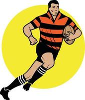 vector imagen de un rugby jugador