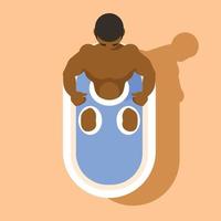 Vector Image Of A Man Taking A Bath