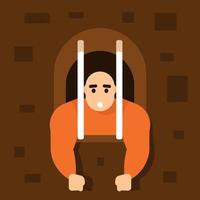 A Prisoner Behind Bars vector