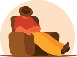 Vector Image Of A Man Taking A Nap In The Chair