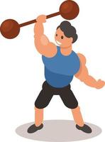 Vector Image Of A Muscular Guy Lifting Weights