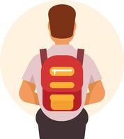 A Student With A Backpack vector