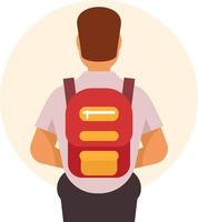 un estudiante con un mochila vector