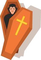 Vector Image Of A Vampire In A Coffin