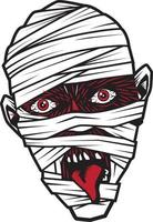 The Scary Face Of A Mummy, Vector Clip Art