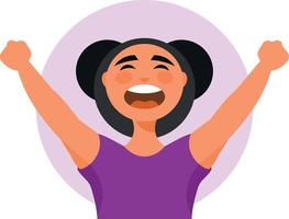 Vector Image Of A Girl Screaming In Joy