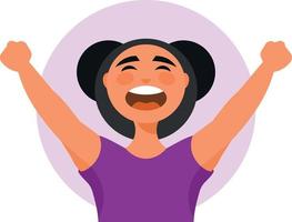 Vector Image Of A Girl Screaming In Joy