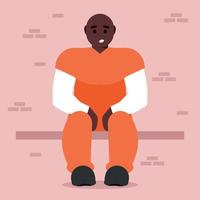 An Inmate Is Sitting On The Bench vector