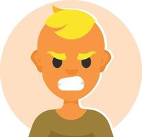 Vector Image Of A Kid With Angry Face