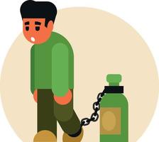 Alcohol Addiction, Vector Graphics Concept