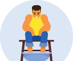 Man Is Taking A Foot Bath vector