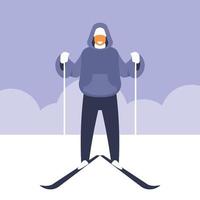 Vector Graphics Of A Man Skiing