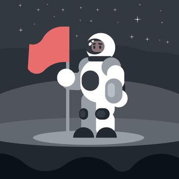 Vector Image Of An Astronaut On A Different Planet