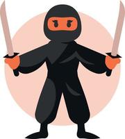 Vector Image Of A Ninja Warrior With Two Swords