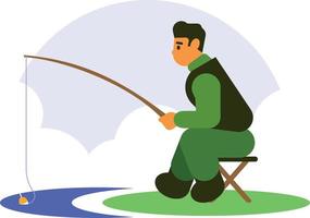 Vector Graphics Of A Man Fishing