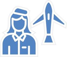 Flight Attendant Vector Icon Design