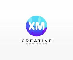 XM initial logo With Colorful Circle template vector. vector