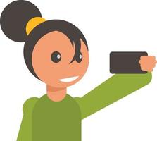 Vector Image Of A Girl Taking A Picture Of Herself