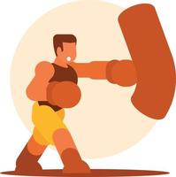 Graphics Of A Boxer Hitting A Punching Bag vector