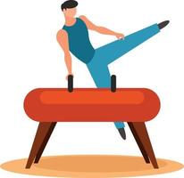 Illustration Of A Gymnast On A Pommel Horse vector