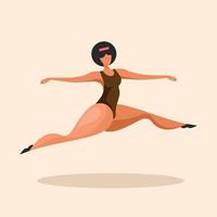 Graphics Of A Woman Dancing And Jumping vector