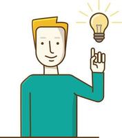 Illustration Of A Man With An Idea vector