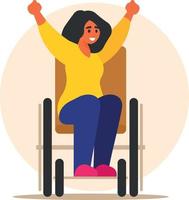 Vector Image Of A Happy Woman In A Wheelchair