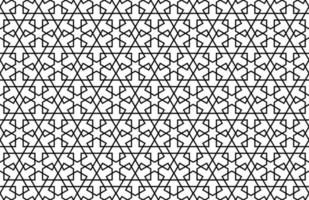 Seamless geometric pattern background, black line on transparent background. Islamic pattern. vector