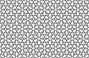 Seamless geometric pattern background, black line on transparent background. Islamic pattern. vector