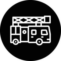 Ladder Truck Vector Icon Design