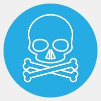 Icon danger. Packaging symbol elements. Icons in blue round style. Good for prints, posters, logo, product packaging, sign, expedition, etc. vector