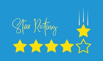 five stars customer product quality rating review for apps and websites. Positive feedback concept, can be used by business, restaurant, assessment, rank, critique, software industry. vector