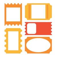 Vintage vector frame. Set of yellow retro frames. Isolated vintage frames.