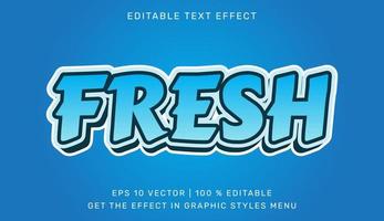 Fresh 3d editable text effect vector