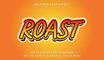 Roast 3d editable text effect template vector