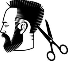perfil imagen de un hombre consiguiendo un Corte de pelo vector