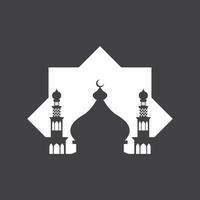 Islamic Mosque Logo Design Vector Template Illustration