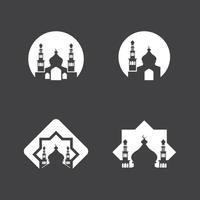 Islamic Mosque Logo Design Vector Template Illustration