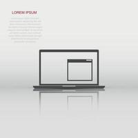 Laptop icon in flat style. Computer notebook illustration pictogram. Pc monitor sign business concept. vector