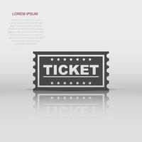 Ticket icon in flat style. Admit one illustration pictogram. Access business concept. vector