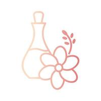 flower oil bottle gradient outline icon vector illustration
