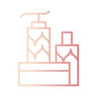 cosmetic bottle spa gradient outline icon vector illustration