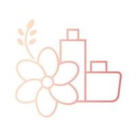 flower cosmetic bottle gradient outline icon vector illustration